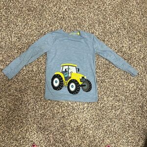 Blue mini boden sick tractor long sleeve tee size 5-6